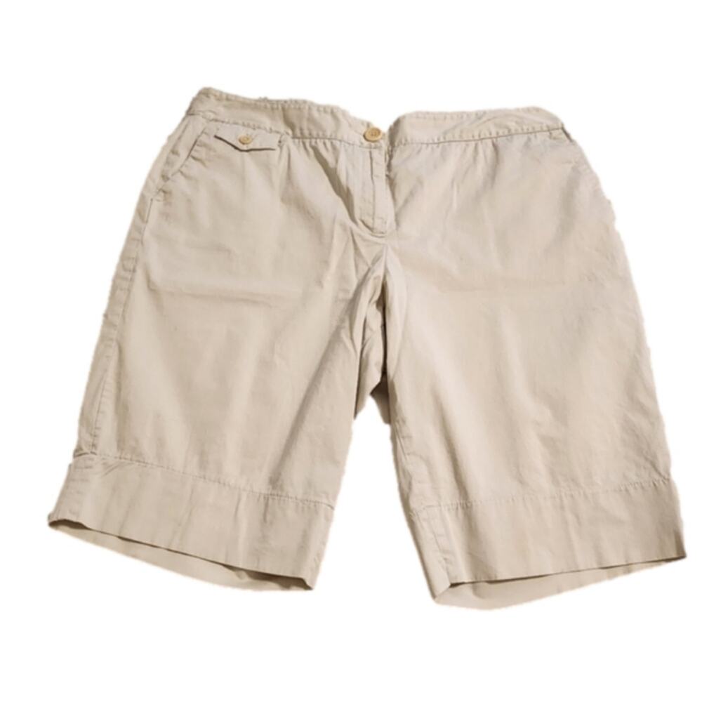 Talbots white stretch Bermuda shorts plus size‎ 18